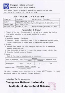 macsumsuk Report of the Test Research for E-Tox certificate 2