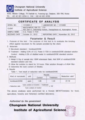 macsumsuk Report of the Test Research for E-Tox certificate 3