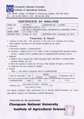 macsumsuk Report of the Test Research for E-Tox certificate 3