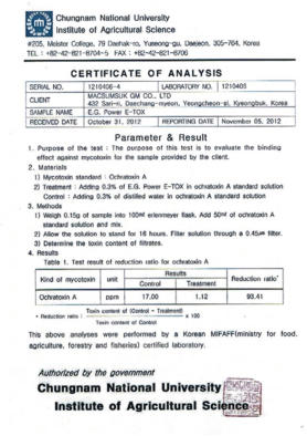 macsumsuk Report of the Test Research for E-Tox certificate 6